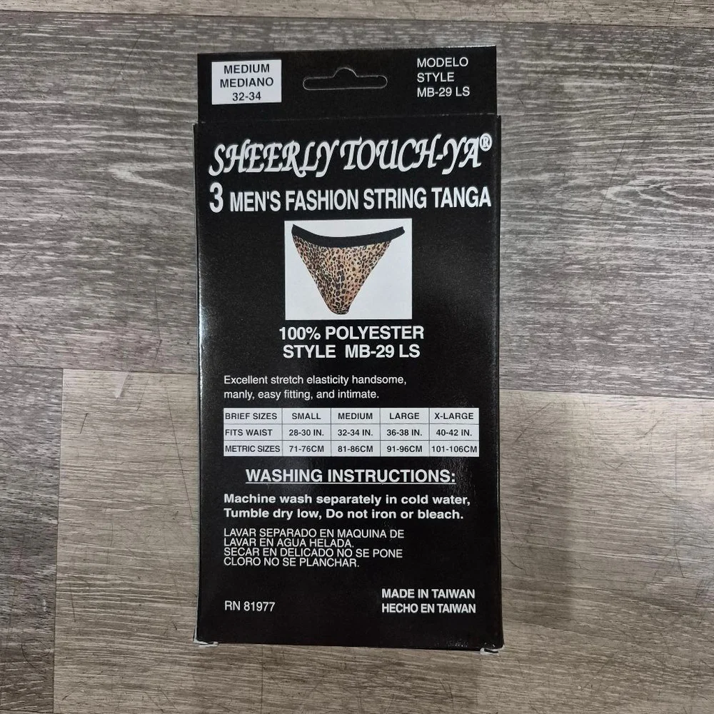 Vintage Men’s String Tanga Cheetah‎ Print NWT NOS 80’s 90’s XL